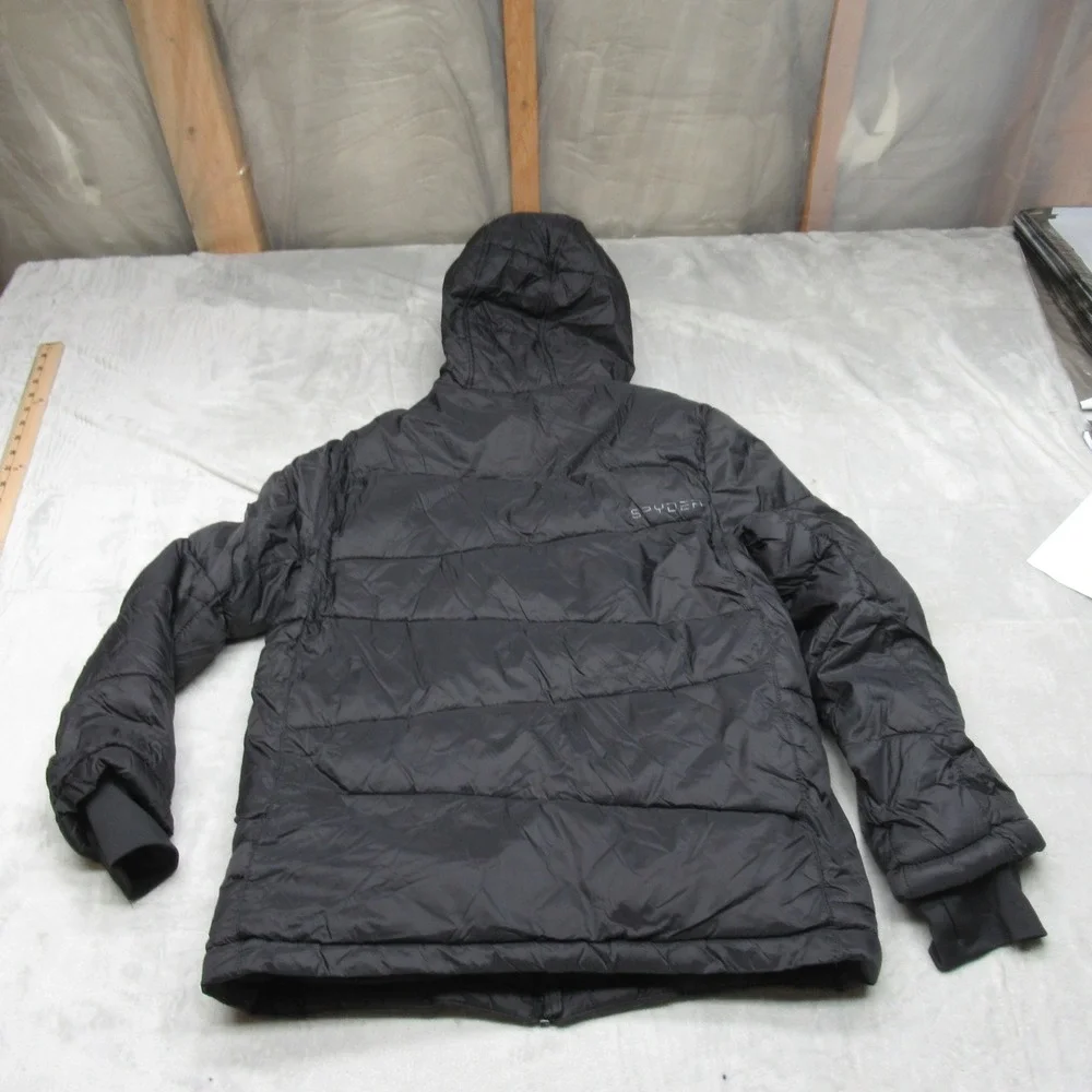 Spyder Jacket Boys Large 14/16 Black Insulated Quilted Fleece Lined Nexus Puffer